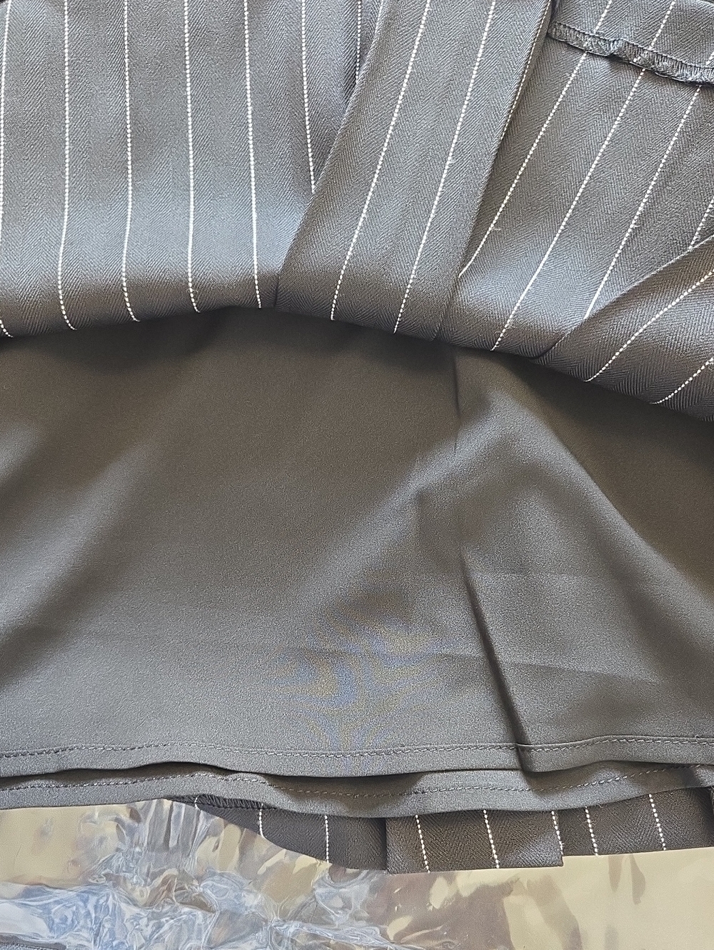 Naked Wardrobe Pinstripe Suiting Pleated Mini Skirt Black White Preppy Sz M NWT - Picture 14 of 16